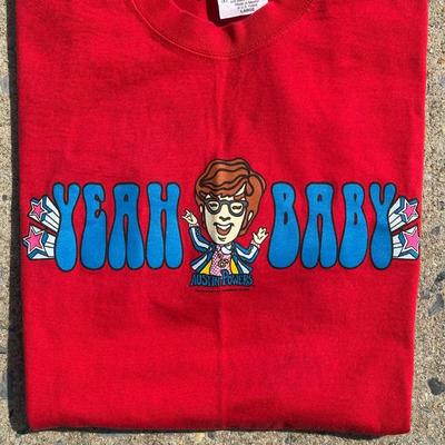 LOT 54A: Two Vintage Austin Powers Movie Promo T Shirts & Mini Me Figure
