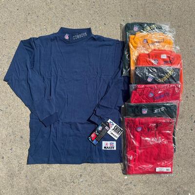 LOT 55A: Collection Of NFL Team Long Sleeve Shirts New With Tags