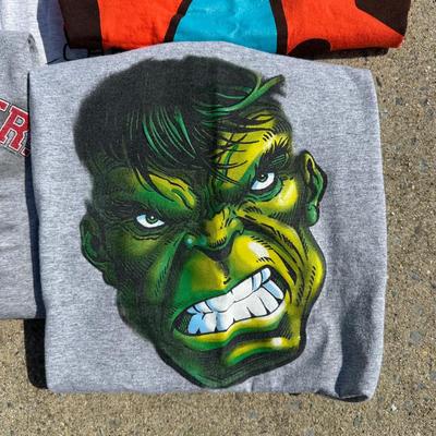 LOT 58A: Vintage Cartoon Character T Shirt Collection w/ Hats - Scooby Doo, Peanuts, Batman & More!