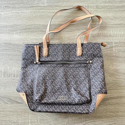 LOT 62B: Handbag Collection: Grey Ugg, Jones New York Signature Logo Print & Structured Geometric Pattern