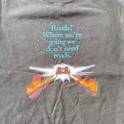LOT 65W: Youth Large Universal Studios Back to the Future “Roads?” Quote T-Shirt
