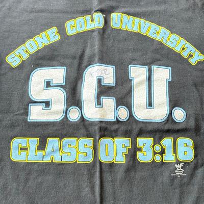 LOT 71W: 1993 WWF Stone Cold Steve Austin Stone Cold University Class of 3:16 T-Shirt