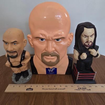 LOT 98B: Steve Austin Safe & Undertaker & Steve Austin Coin Banks