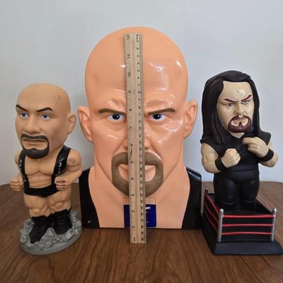 LOT 98B: Steve Austin Safe & Undertaker & Steve Austin Coin Banks