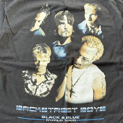 LOT 104A: Y2K Backstreet Boys Black & Blue CD & Tour T-Shirt