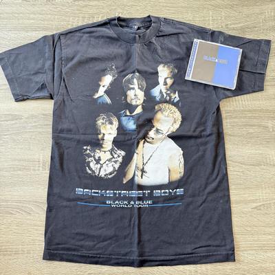 LOT 104A: Y2K Backstreet Boys Black & Blue CD & Tour T-Shirt
