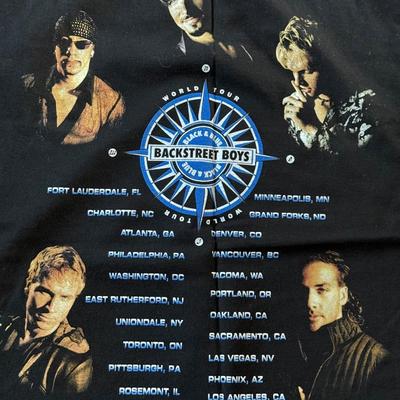 LOT 104A: Y2K Backstreet Boys Black & Blue CD & Tour T-Shirt