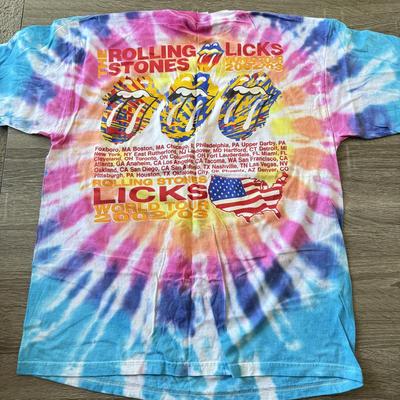 LOT 108A: 2002 Tie Dye The Rolling Stones Licks World Tour T-Shirt (XL)