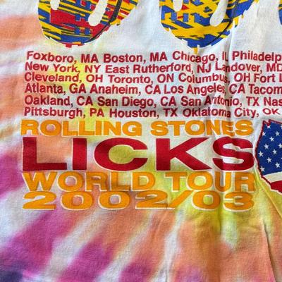 LOT 108A: 2002 Tie Dye The Rolling Stones Licks World Tour T-Shirt (XL)