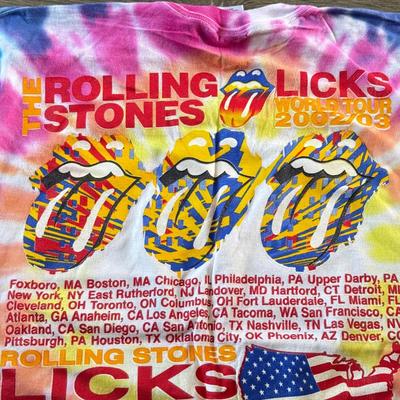 LOT 108A: 2002 Tie Dye The Rolling Stones Licks World Tour T-Shirt (XL)