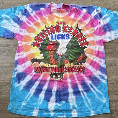 LOT 108A: 2002 Tie Dye The Rolling Stones Licks World Tour T-Shirt (XL)