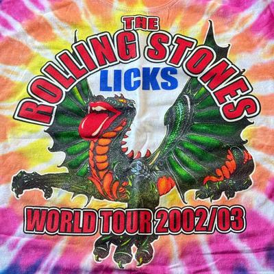 LOT 108A: 2002 Tie Dye The Rolling Stones Licks World Tour T-Shirt (XL)