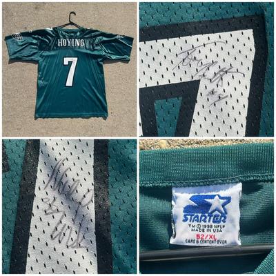 LOT 127A: Vintage Philadelphia Eagles Bobby Hoying Starter Jersey Believed to be Signed by Tom Hutton & Mike Zordich