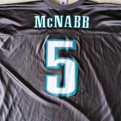 LOT 130A: 2000s NFL Players Inc Donovan McNabb Black Eagles Jersey (XL)