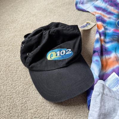 LOT 131B: 2003 Tie Dye Q102 Q Concert 14 Tweeter Center Shirt (Medium), Concert 2000 T-Shirt, Black Q14 T-Shirt (XL), QConcert 2000...