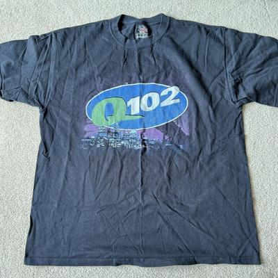 LOT 131B: 2003 Tie Dye Q102 Q Concert 14 Tweeter Center Shirt (Medium), Concert 2000 T-Shirt, Black Q14 T-Shirt (XL), QConcert 2000...