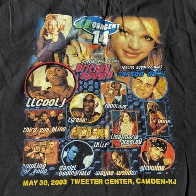 LOT 131B: 2003 Tie Dye Q102 Q Concert 14 Tweeter Center Shirt (Medium), Concert 2000 T-Shirt, Black Q14 T-Shirt (XL), QConcert 2000...