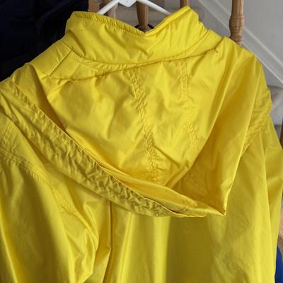 LOT 132L: Collection of Jackets: Pride Products Money Print, NWT Fleet Street (Small), Yellow Adidas (M), Columbia (18/20), Tommy...