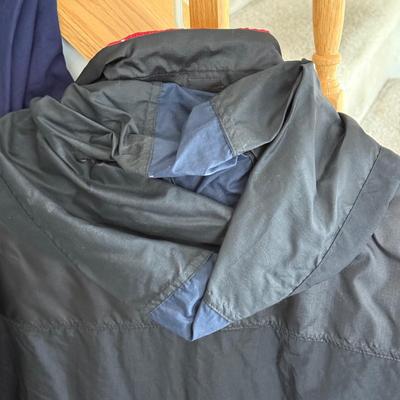 LOT 132L: Collection of Jackets: Pride Products Money Print, NWT Fleet Street (Small), Yellow Adidas (M), Columbia (18/20), Tommy...