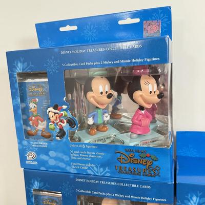 LOT 133L: Three NIP 2004 Disney Holiday Treasures Collectible Cards w/ Figurines