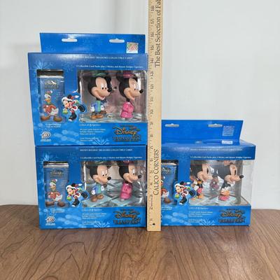 LOT 133L: Three NIP 2004 Disney Holiday Treasures Collectible Cards w/ Figurines