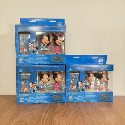LOT 133L: Three NIP 2004 Disney Holiday Treasures Collectible Cards w/ Figurines