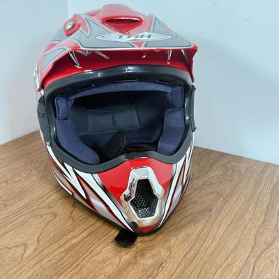 LOT 139A: Red THH TX10 Motocross Helmet (Size XL 61-62cm) w/ Matching Solo Gloves (XXL-12) & Scott Goggles