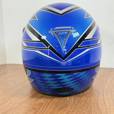 LOT 140A: NWT Blue Answer Racing M7 Fiberglass Motocross Helmet (Size XL 61-62cm)