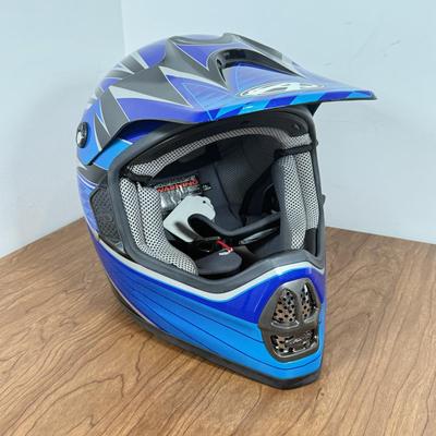 LOT 140A: NWT Blue Answer Racing M7 Fiberglass Motocross Helmet (Size XL 61-62cm)