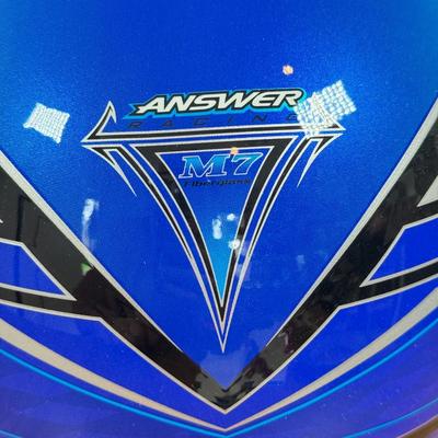 LOT 140A: NWT Blue Answer Racing M7 Fiberglass Motocross Helmet (Size XL 61-62cm)