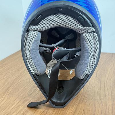 LOT 140A: NWT Blue Answer Racing M7 Fiberglass Motocross Helmet (Size XL 61-62cm)