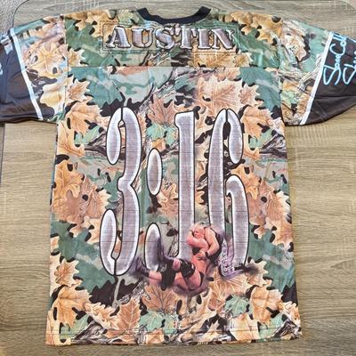 LOT 146A: 1999 WWF Attitude Stone Cold Steve Austin 3:16 Division Camo Jersey (Medium)