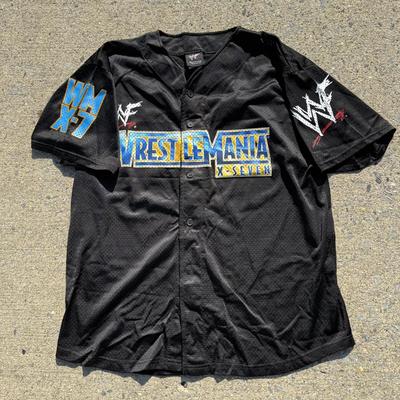 LOT 155A: 2001 WWF WrestleMania X-Seven Houston Texas Event Button Down Jersey (48L)