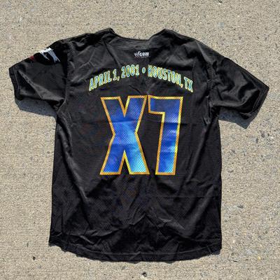 LOT 155A: 2001 WWF WrestleMania X-Seven Houston Texas Event Button Down Jersey (48L)