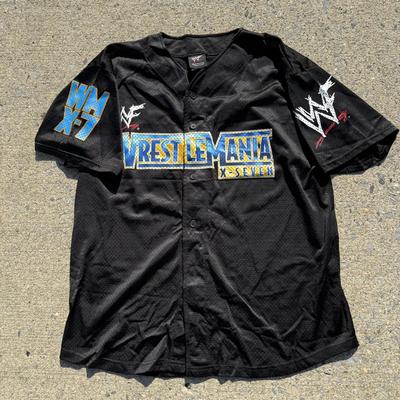LOT 155A: 2001 WWF WrestleMania X-Seven Houston Texas Event Button Down Jersey (48L)
