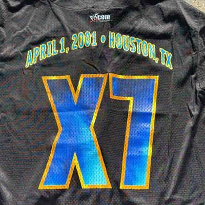 LOT 155A: 2001 WWF WrestleMania X-Seven Houston Texas Event Button Down Jersey (48L)