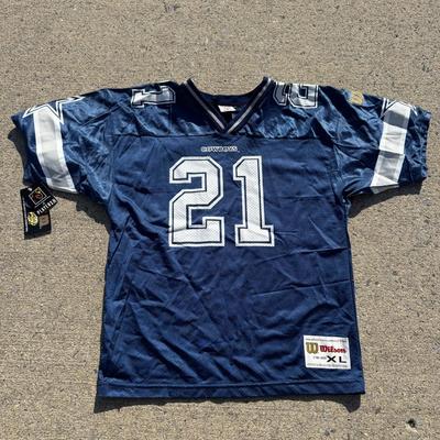 LOT 159A: NWT Wilson NFL Deion Sanders Dallas Cowboys Jersey (Youth XL 18-20)