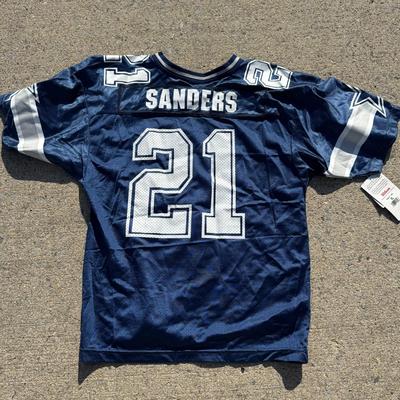 LOT 159A: NWT Wilson NFL Deion Sanders Dallas Cowboys Jersey (Youth XL 18-20)