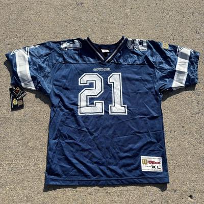 LOT 159A: NWT Wilson NFL Deion Sanders Dallas Cowboys Jersey (Youth XL 18-20)