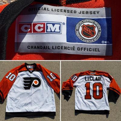 LOT 160A: NHL Philadelphia Flyers John Leclair CCM Hockey Jersey (XL)