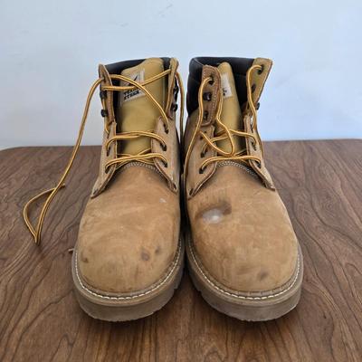 LOT 161A: Mack Steel Toed Black Boots & Texas Steer Steel Toed Boots