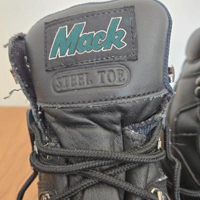 LOT 161A: Mack Steel Toed Black Boots & Texas Steer Steel Toed Boots