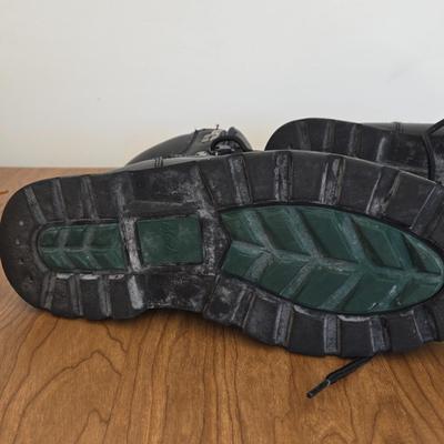 LOT 161A: Mack Steel Toed Black Boots & Texas Steer Steel Toed Boots