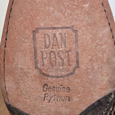 LOT 163A: Dan Post Genuine Python Cowboy Boots