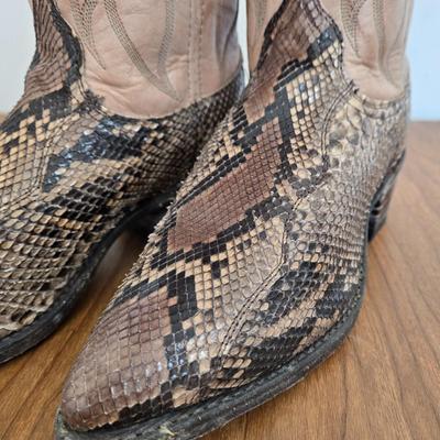 LOT 163A: Dan Post Genuine Python Cowboy Boots