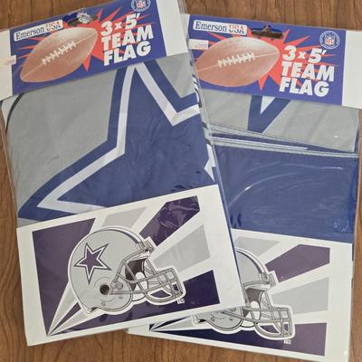 LOT 168B: We Dem Boys! 56x33 Flag, Wind Socks, Window Decals, License Plates, Door Hanger, Water Bottle, Banners, Coasters, Glass Plaque,...