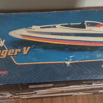 LOT 171B: NIP Radio Controlled Model Boats: Nikko America Inc Challenger V & Marine Police