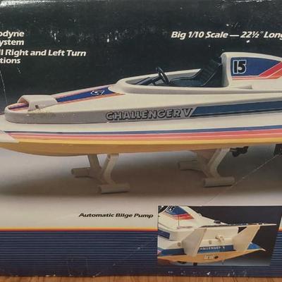 LOT 171B: NIP Radio Controlled Model Boats: Nikko America Inc Challenger V & Marine Police