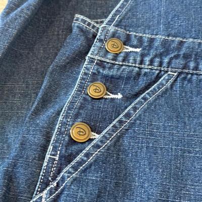 LOT 172A: NWT Disney Embroidered Mickey & Minnie Denim Overalls (Medium), WDW Sleepwear Embroidered Minnie Hula T-Shirt (Small) &...