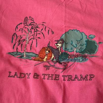 LOT 172A: NWT Disney Embroidered Mickey & Minnie Denim Overalls (Medium), WDW Sleepwear Embroidered Minnie Hula T-Shirt (Small) &...